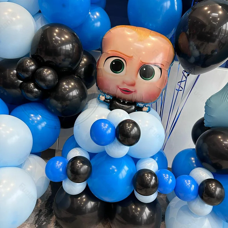 94 pezzi Boss Baby Nero Blu Palloncino in lattice Ghirlanda Arco Kit Ragazzo Festa di compleanno Bomboniere Baby Shower Globos Compleanno bambino 1 anno