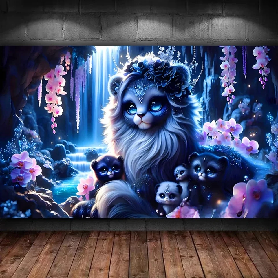 

Amazing Landscape,Orchid,Black Cat,Lion,Panther Diamond Art Kits DIY Diamond Painting Full Square Round Rhinestone Mosaic Kit,