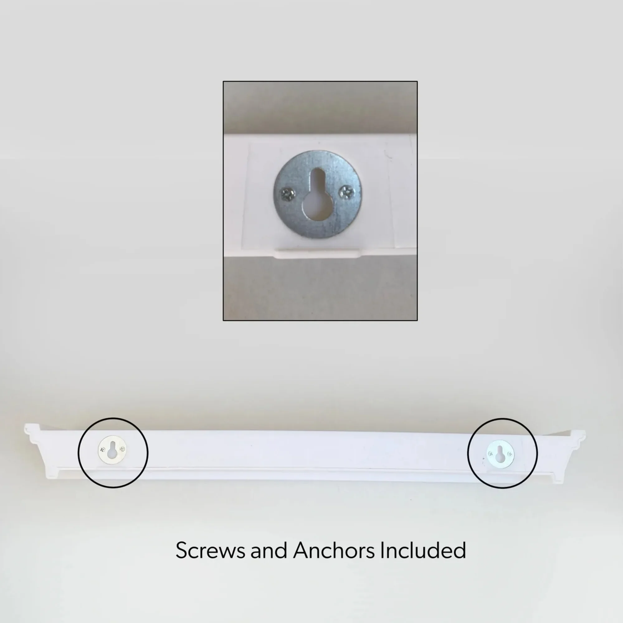 (عبوتان) رف حائط بلاستيكي مقاس 18 بوصة، أبيض #3