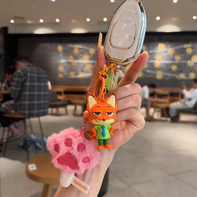 พวงกุญแจตุ๊กตา Zootopia ของแท้ การ์ตูนจูดี้ ฮอปส์ และ นิค ไวลด์ พวงกุญแจรถยนต์ ของตกแต่งกระเป๋า