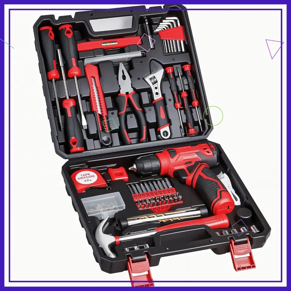 

Набор инструментов для аккумуляторной дрели, 13 предметов, сверлилью 8 В, аккумулятором 1500 мАч и футляром — идеально подходит для проектов DIY