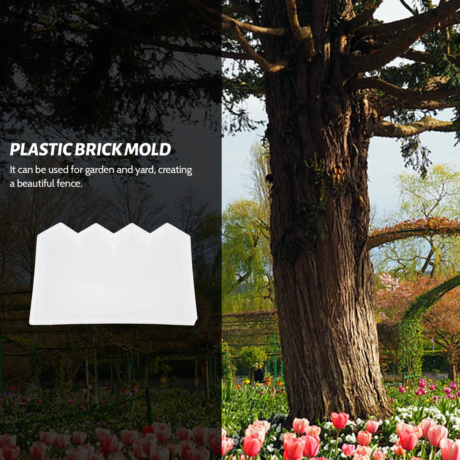 

Fence Concrete Plastic Mold Brick Molds Cement for Patio DIY Paver Form Reusable