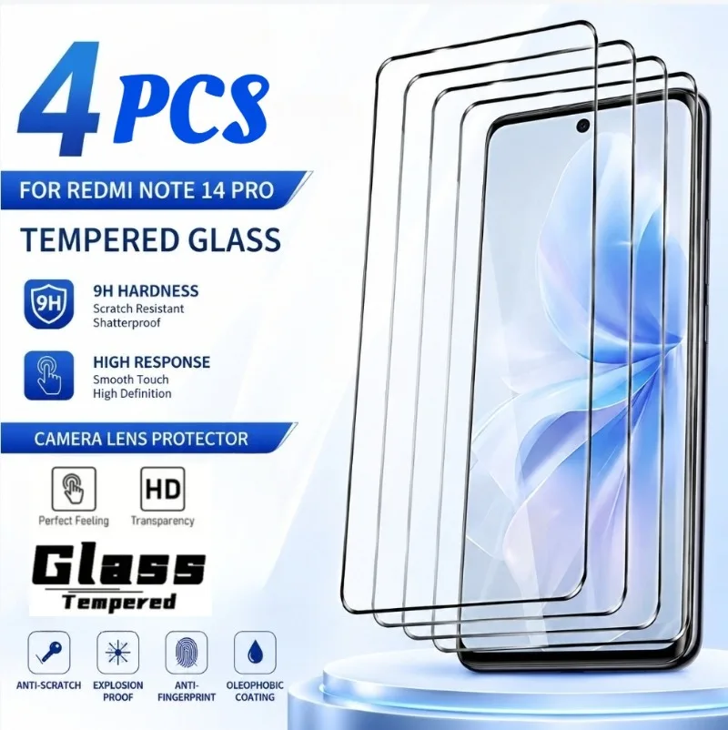 

HD Screen Protector for Xiaomi Redmi Note 15 Pro+/Note 14 Pro+/Note 13 Pro+ 13R Pro/12R Pro 14 13 12 11 Pro+,Anti-Fingerprint