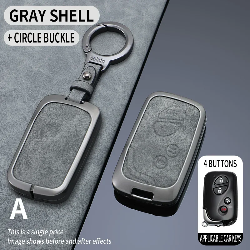 

Car Zinc Alloy Leather Key Case Holder Cover Chain For Lexus IS250 IS300C RX270 CT200H GX400 GX460 ES240 ES350 LS460 GS300 450h