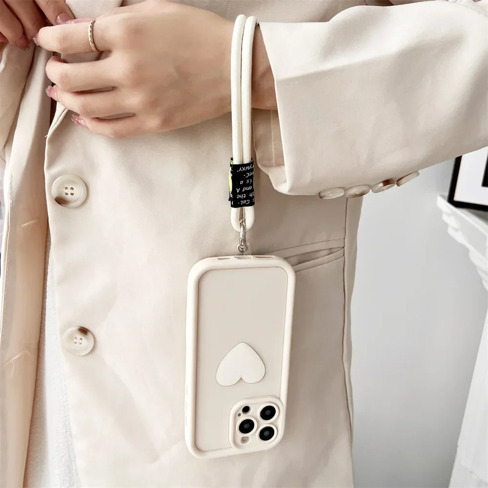 Cute INS 3D Love Heart Silicone Phone Case For Xiaomi Redmi 14C Note 14 Pro Plus 5G 14T POCO C75 F6 X7 Pro Lanyard Candy Cover