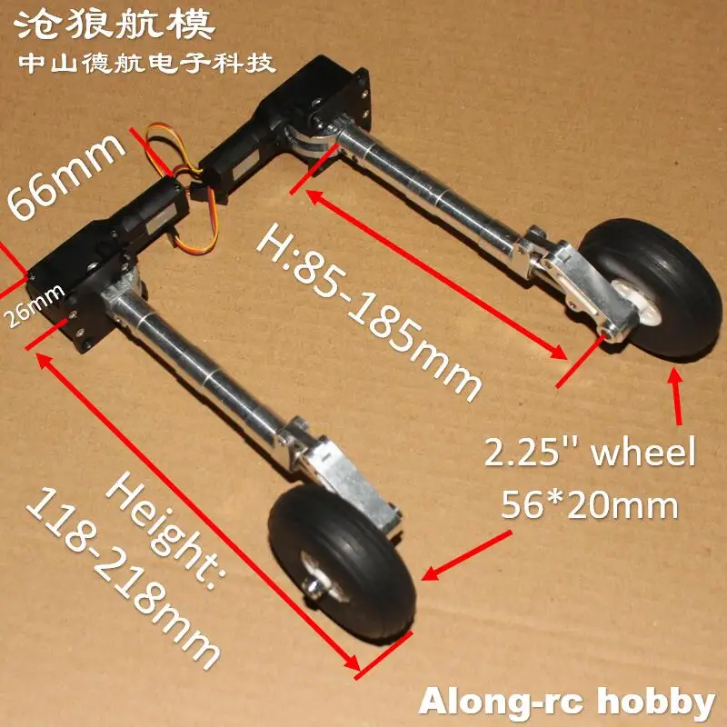 Train d'atterrissage latéral à genoux, amortissement principal rétractable, hauteur 118 – 218mm, roue de 2.25 pouces pour modèle de bricolage de 3 à 6kg, pièce d'avion Jet EDF RC