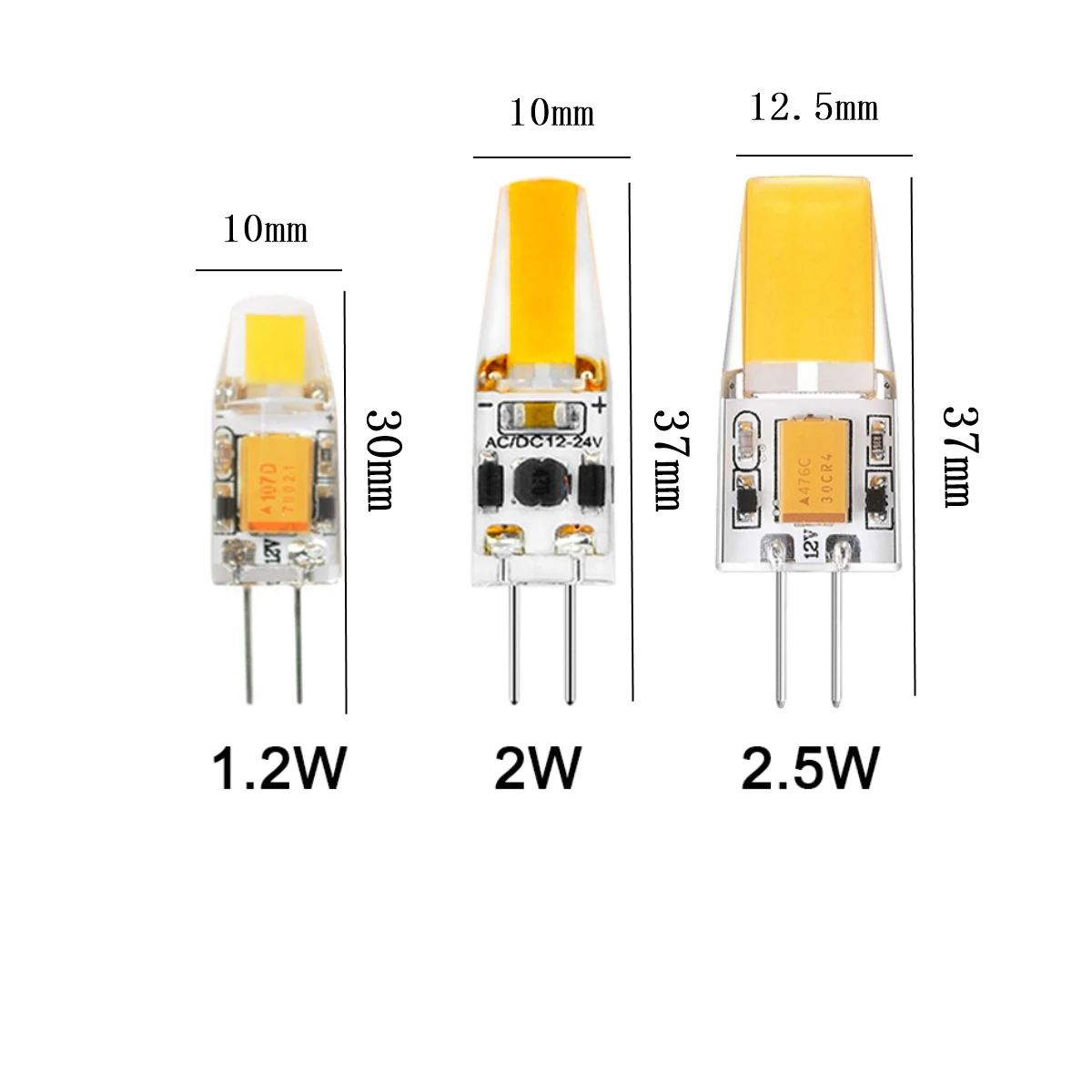 LED MINI G4 AC/DC 12V Low power 1.2W 1.4W 2W 3W high light efficiency strobe free for crystal chandelier kitchen study toilet