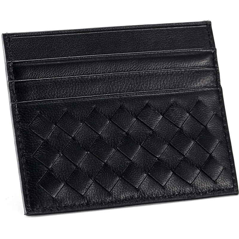 Alirattan 2024 Ultra Thin Sheepskin Card Case Portable For Women Multi Slot Bus Card Bag Men\'s Woven Certificate Bag Wholesale