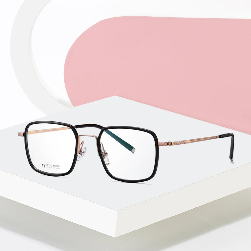 Women Pure Titanium Optical Glasses Frame with Recipe New Prescription Full Rim Vacuum IP Electronical Plating Female Eyewear