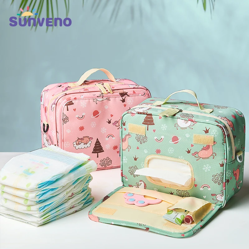 Sunveno Baby Windel Taschen Mutterschaft Tasche für Einweg Mehrweg Fashion Prints Nass Trocken Windel Tasche für Einweg Windel 2 Größe