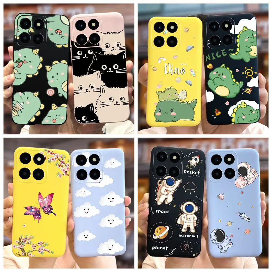 For Honor X6a Case WDY-LX1 Cute Dinosaur Cartoon Cover 6.56'' Shockproof Phone Case For Honor X6a X 6a HonorX6a Back Cover Coque