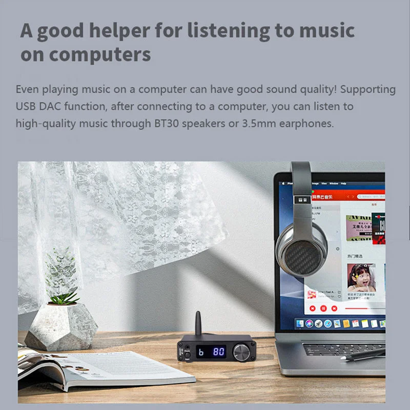 Weiliang Audio BT30 Amplifier High-Definition LDAC BT5.1 Receiver with ES9038 Audiophile-Grade Audio Decoder Sound System