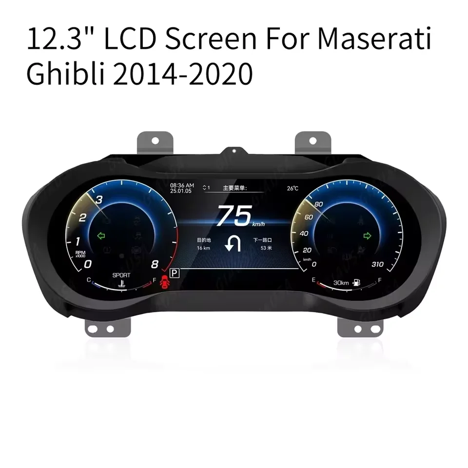 Linux System For Maserati Ghibli 2014-2023 Car Digital Cluster Auto LCD Dashboard Speedometer Virtual Cockpit Upgrade