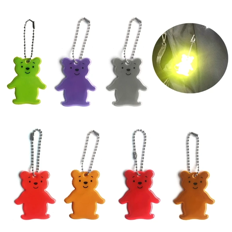 G99F Reflective Gear Backpack Pendant Schoolbag Keychain Reflective Backpack Bear Reflectors Safety Reflector