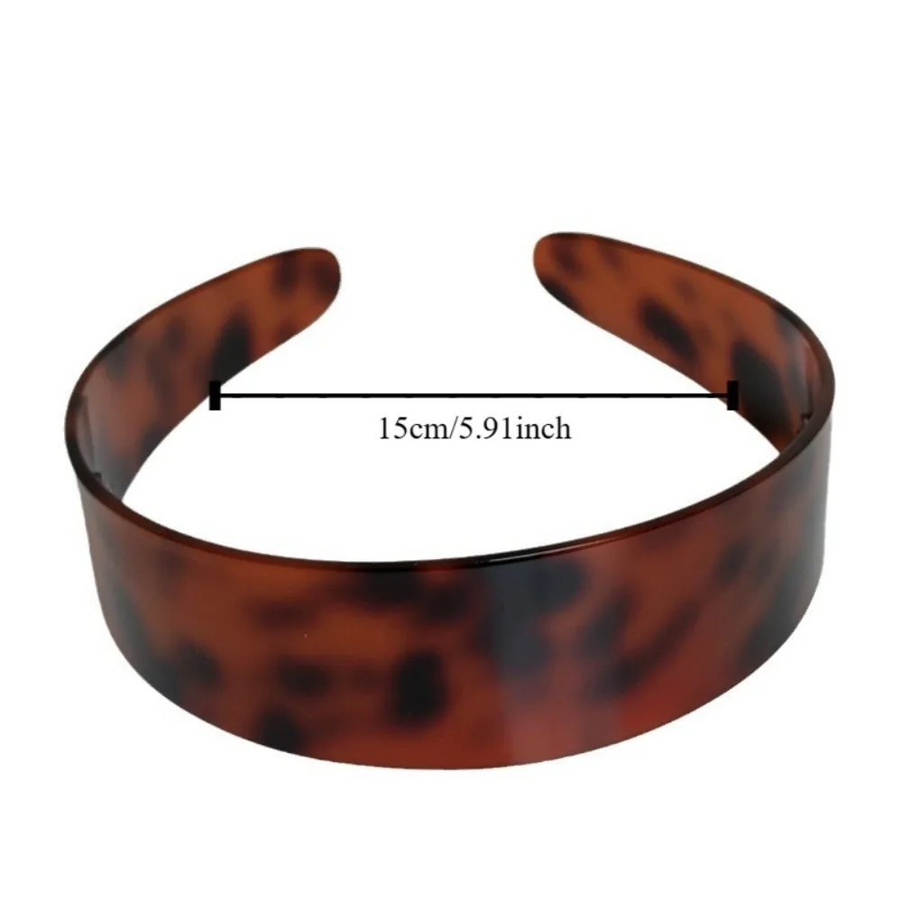 French Leopard Headband Temperament Headdress Coffee Hair Hoop Headwear Acetic Acid Retro Hairband