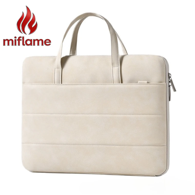

Unisex Laptop Bag with Shockproof Padded Compartment, 14-16 Inch PU Leather Durable Business Briefcase