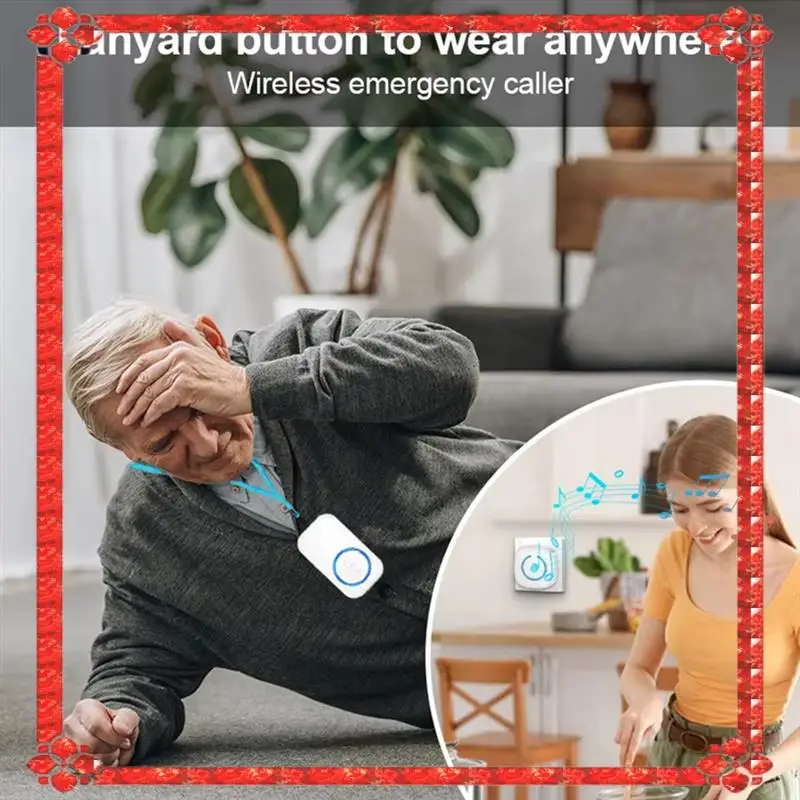 

24-часовая доставка, беспроводной ремешок, пейджер для вызова, аварийный пейджер SOS, кнопка аварийного вызова для детей, пожилых людей, система вызова, США Pl