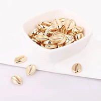100pcs Plated Cowrie Shell Beads For DIY Jewelry Making Charms Connector Gold Rhodium