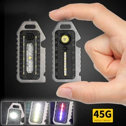 COB LED Portable Keychain Flashlight IPX4 Waterproof Broken Window Whistle Pocket Keychain Flashlight Mini LED Flashlight