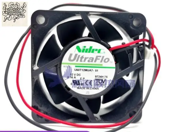 

Ltsf For Nidec U60T12MUA7-51 DC 12V 0.16A 60x60x25mm 2-Wire Server Cooling Fan