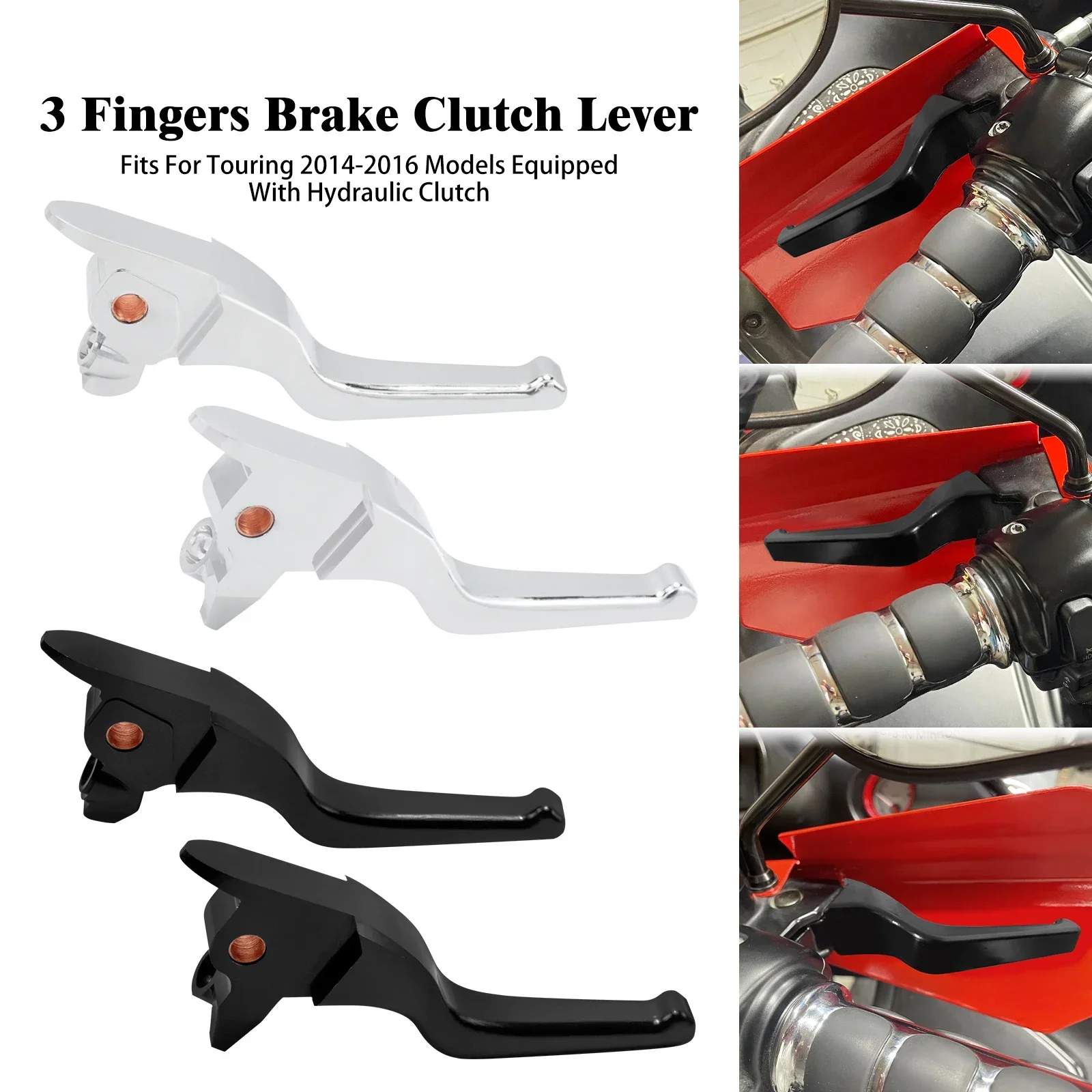 Motorcycle Brake Clutch Levers CNC 3 Finger Brake Lever For Harley Touring Road Street Electra Glide Ultra Road King CVO 14-2016