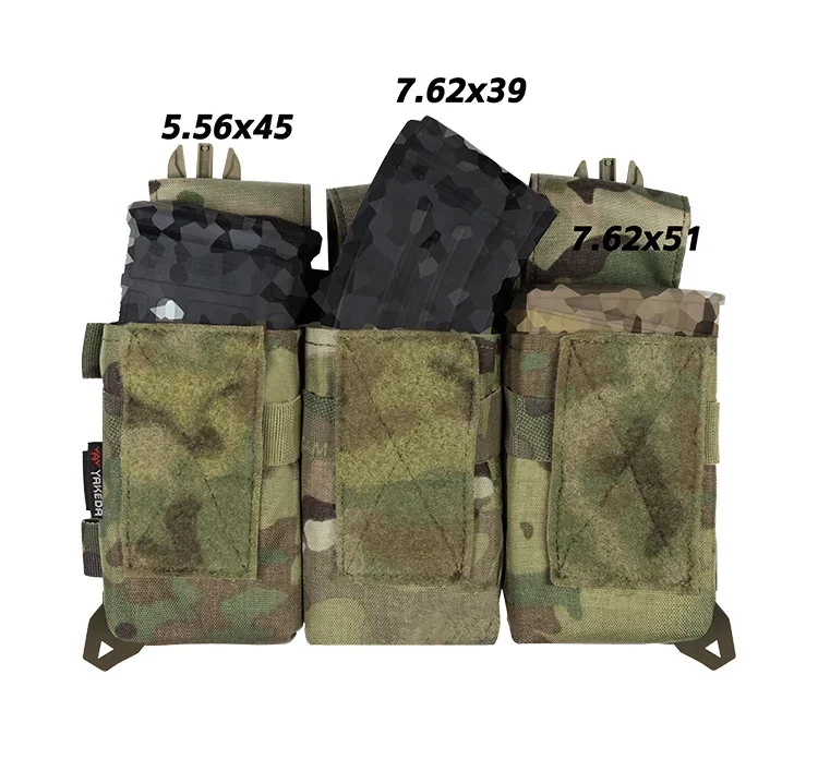 Imagem -05 - Bolsa de Revista Tripla Yakeda com Liberação Rápida Mag Pouch Insert Utx Buckles Combinado 5.56 7.62 Titular