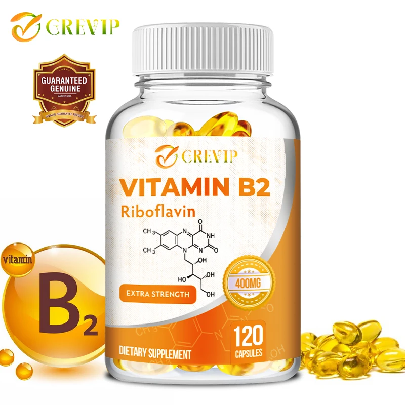 

Vitamin B2 (Riboflavin) 400mg - Promotes Energy Production and Metabolism, Support Brain, Joint and Nervous System Health