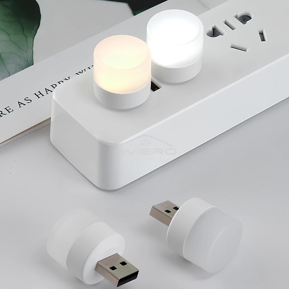 5 Pcs USB LED Plug Lamp 1W Super Bright Eye Protection Bulbs USB Book Lights Computer Mobile Power Charging USB LED Night Light