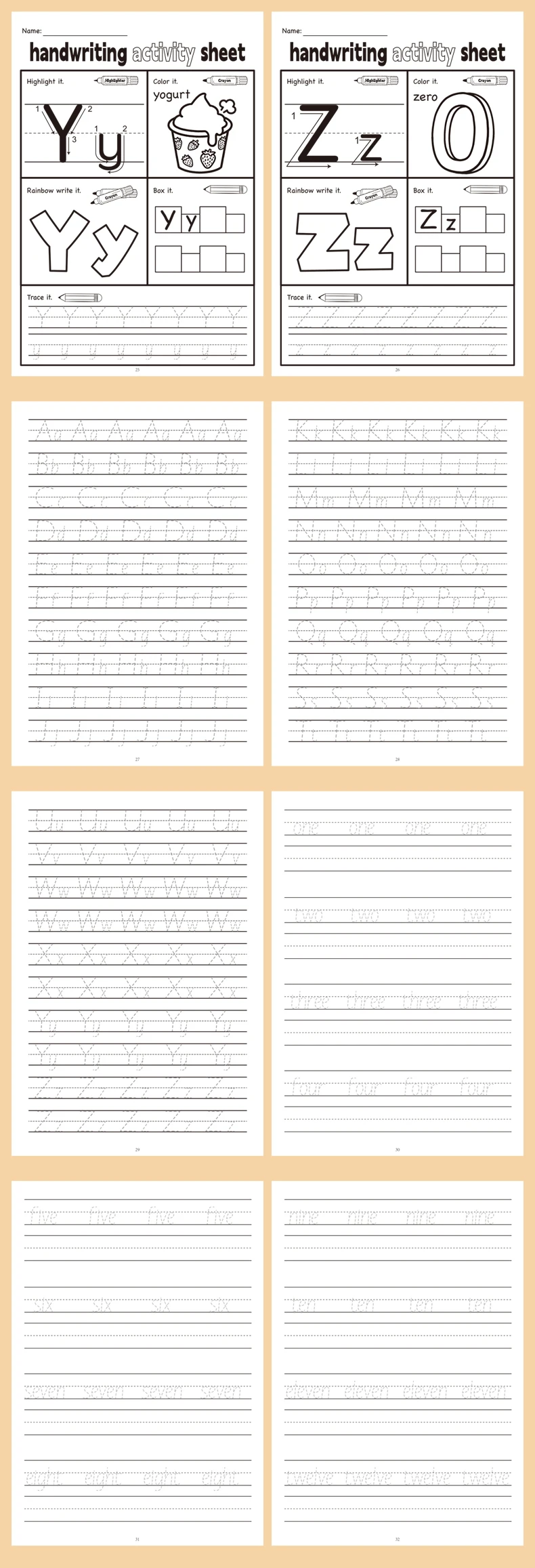Arbeitsbuch mit ABC-Tracing-Buchstaben – lustiges englisches Alphabet-Tracing-Buch für Kinder, das zum Teilnahme im Schreibheft für frühes Lernen verwendet wird – Detail 5