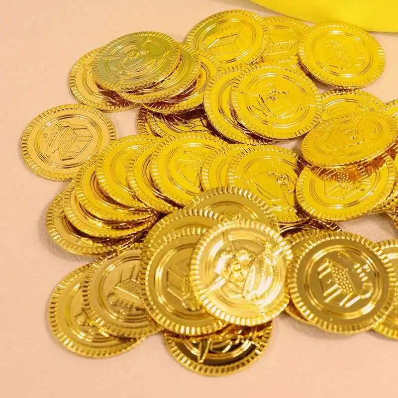

30PCS Plastic Pirate Coins for Kids Boys Girls Halloween Birthday Party Favors Supplies Cosplay Props Treasure Box Toys