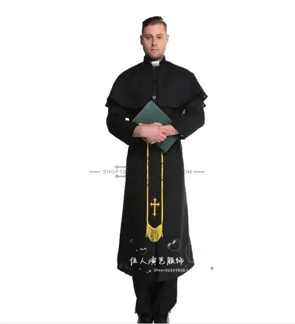 

CosplayClergy Robes Pastor Clothing Nuns Halloween Cosplay Christian Perform Men Gown