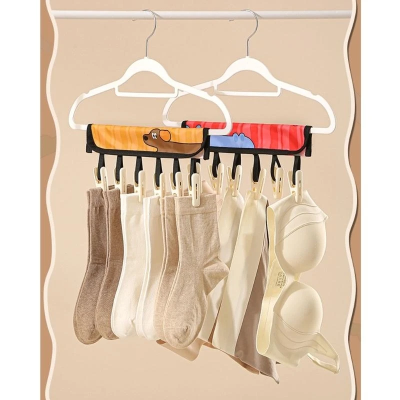 4X7B Travel Friendly Clothespin Hanger Space Saving Designs Accessory for Efficient Drying In Temporary Living Space