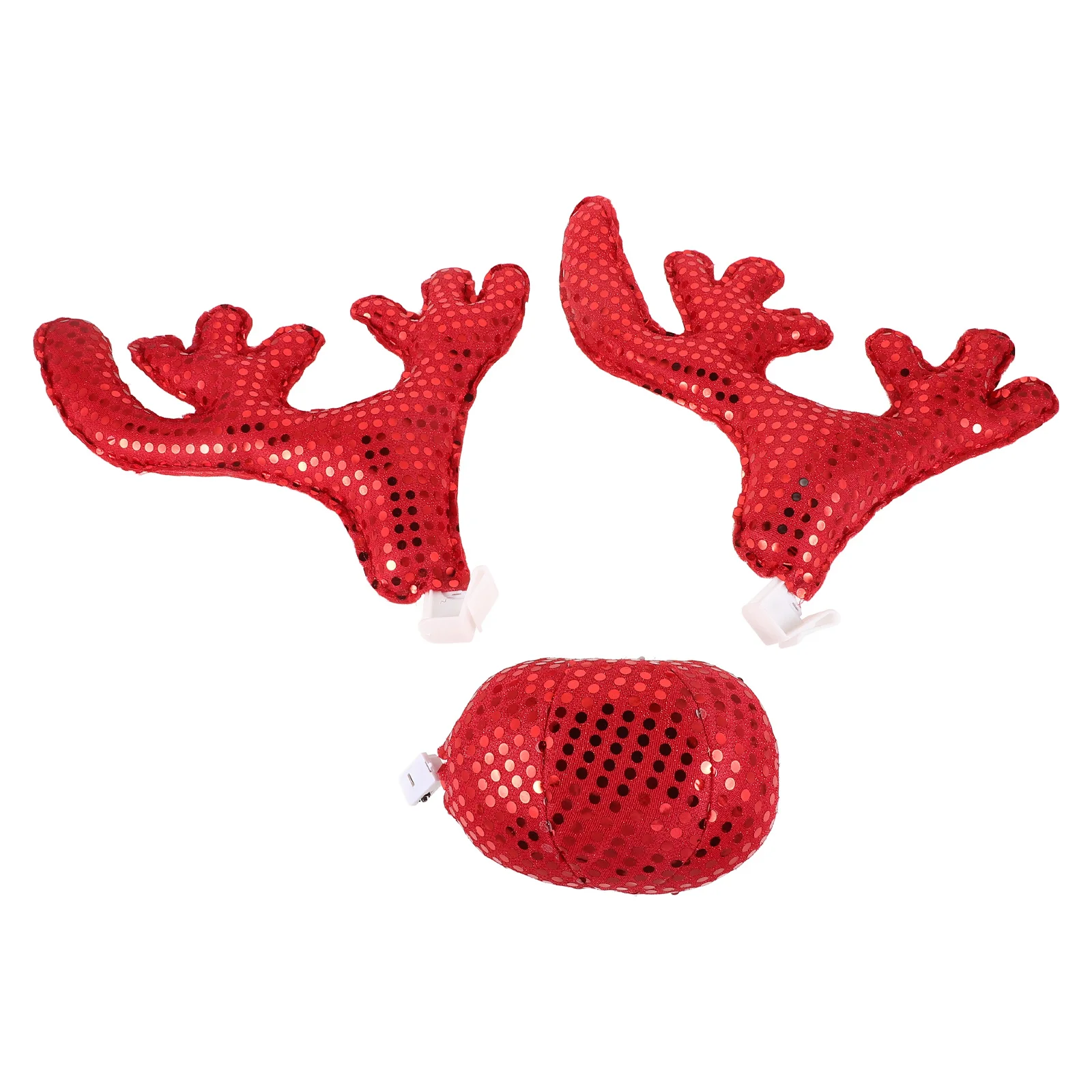 

1 set 1 Set Car Decor Hanging Accessories Shiny Sequin Deer Antlers For Window Edge Christmas Reindeer Antlers Decor Automotive