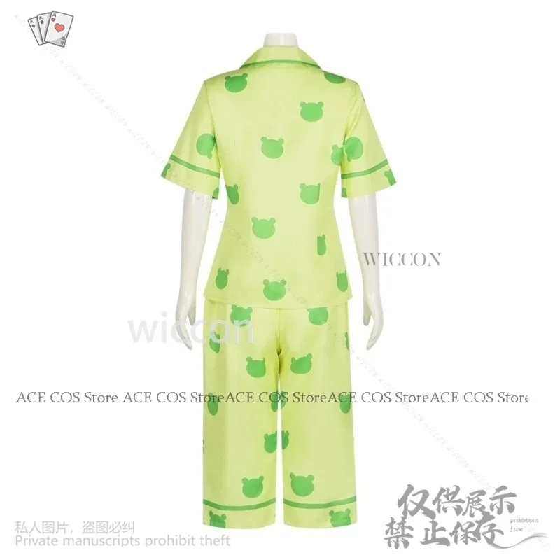 Anime Misaka Mikoto Toaru Kagaku No A Certain Scientific Railgun Kawaii Green Frog Pajamas Wigs Suit For Girls Womanx;4'b,5;y,8