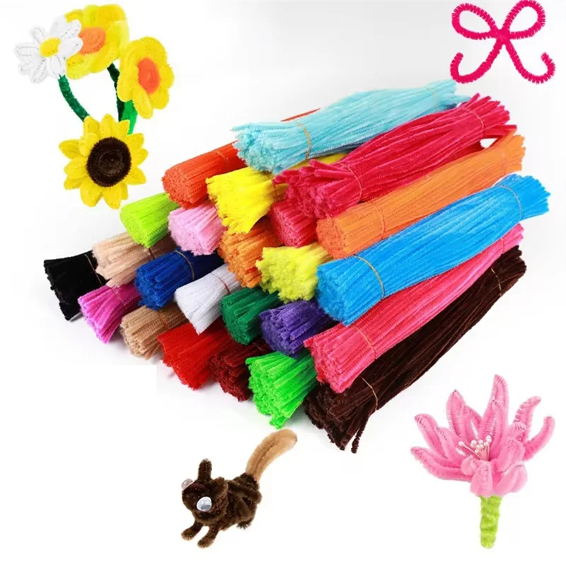 ABJI-Colorful Pipeline Cleaner Toy Handmade DIY Twist Stick Educational Twist Stick Color Hair Root Tops