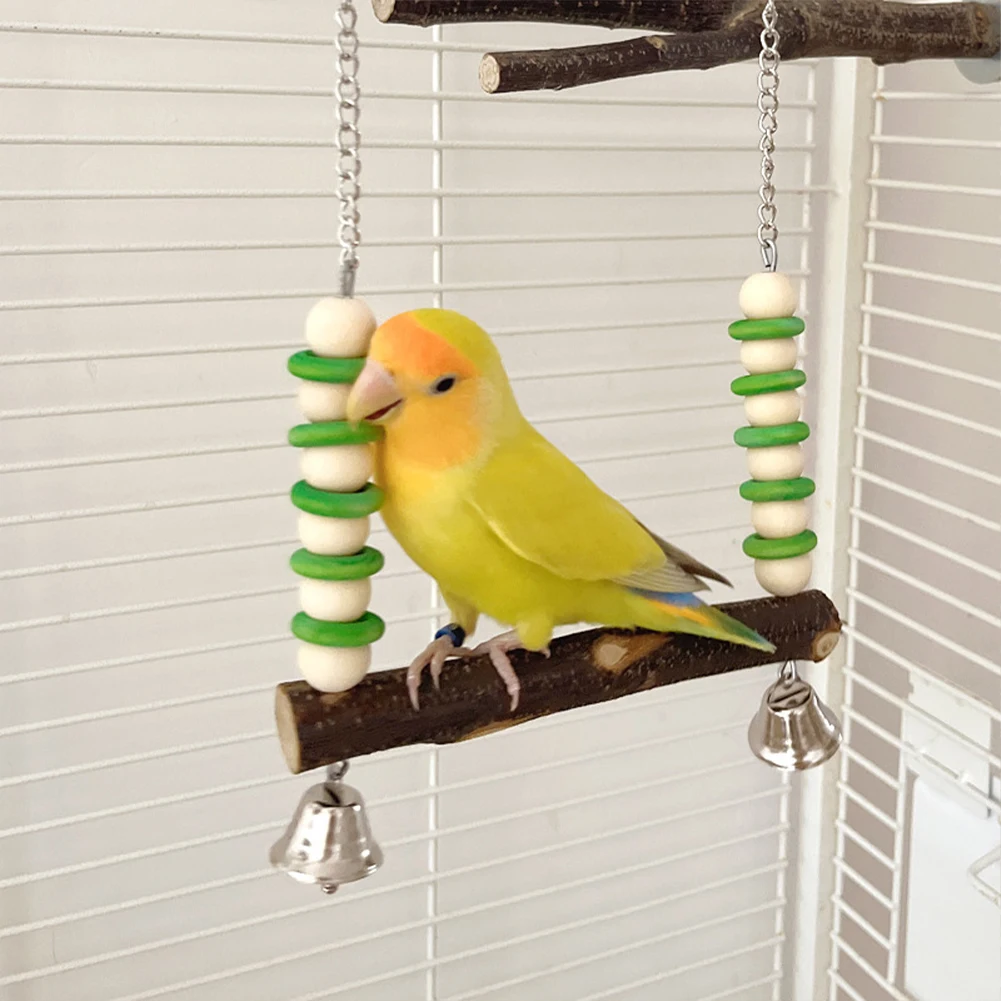 

Parrot Rope Swing Hanging Toy Anti Slip Climbing Perch Stand Chewing Toy Hanging Decor Bird Cage Accessories For Small Pet