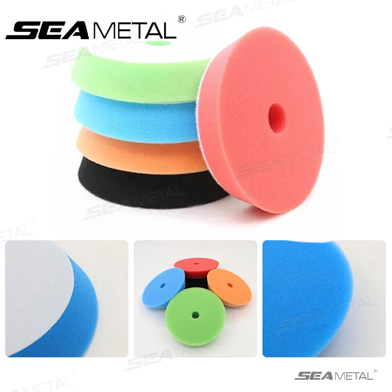 SEAMETAL 5/6 zoll Auto Polieren Schwamm Pads 130mm/155mm Schaum Polieren Polnischen Pad auto Körperpflege Auto Polieren Maschine Wachs Pads
