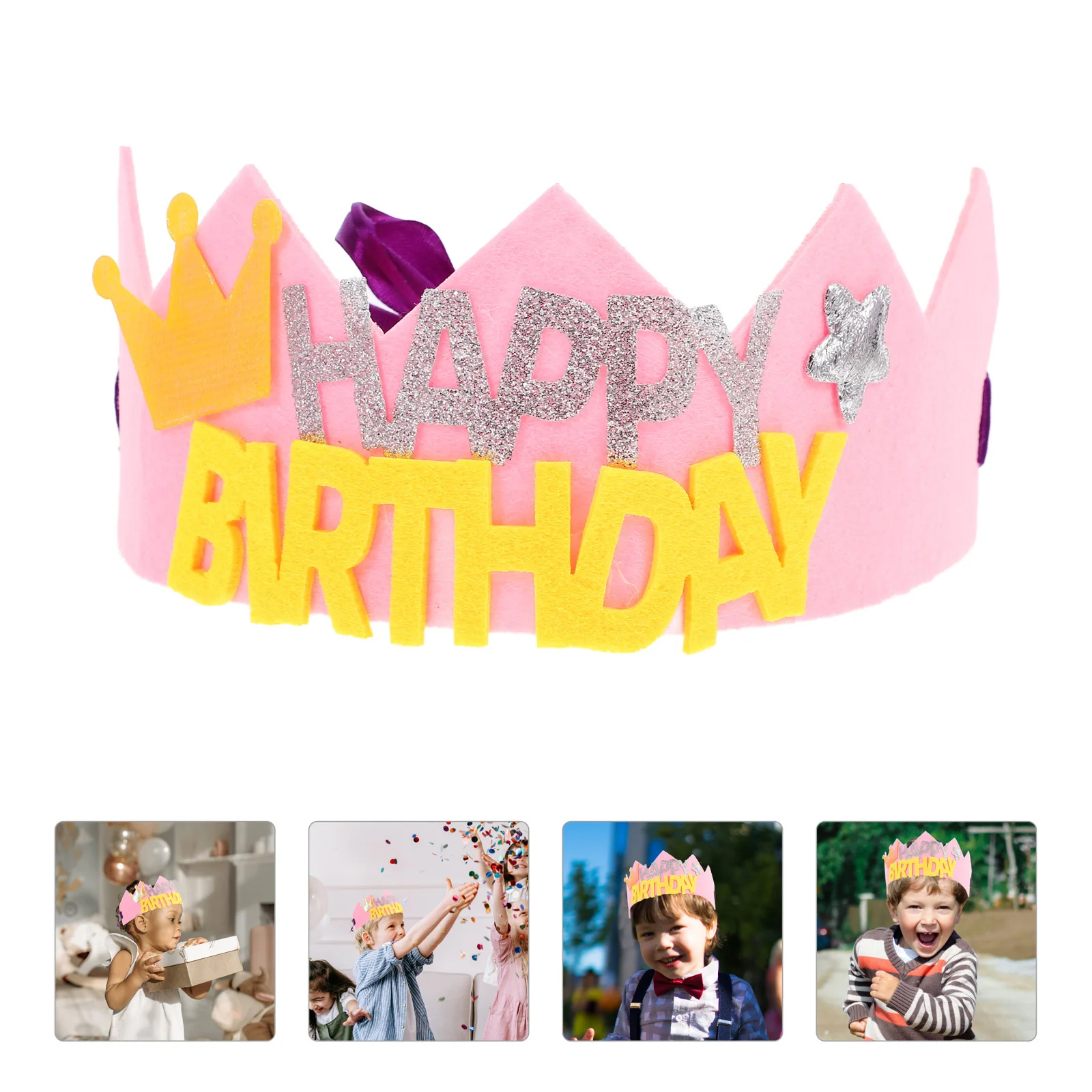 

1pcs Birthday Hats For Kids Fabric Crowns Party Headwear Birthday Celebration Decor Toddler Baby Shower Photo Prop