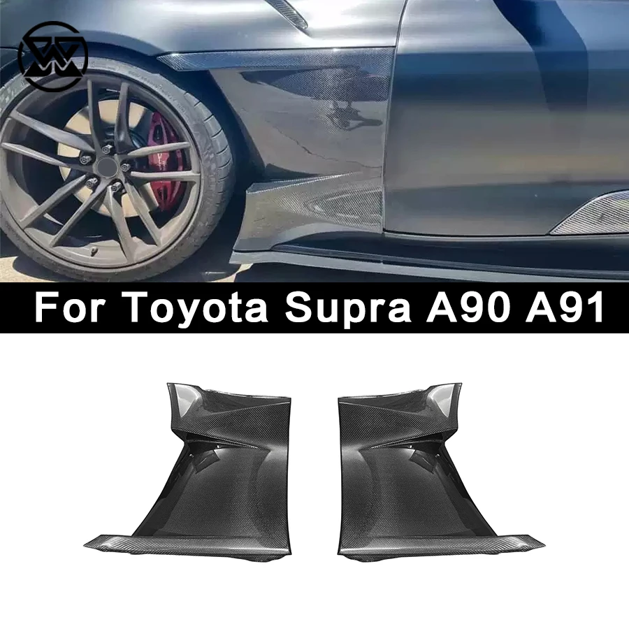 Carbon Fiber Front Bumper Side Fender Air Vent Trim For Toyota GR SUPRA A90 A91 MK5 Mud Guards EVS Style Body Kit