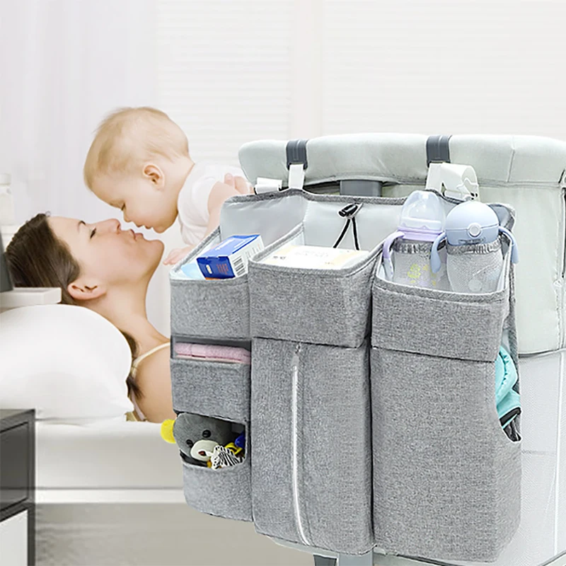 Baby Crib Hanging Organizer Large Thickening Multifunctional Liner Bedside Storage Bag Baby Bed Sets Diaper Bag Newborn Kids