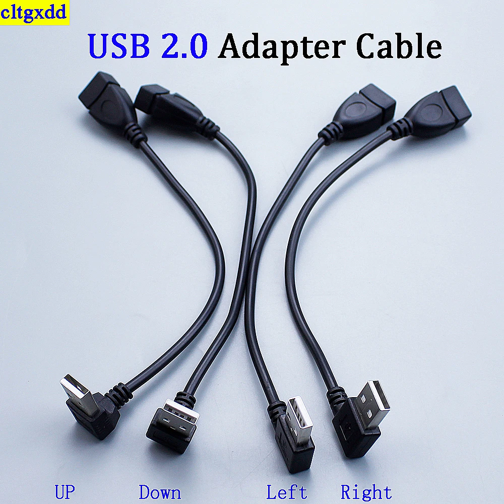 cltgxdd 1piece USB 2.0 Adapter Up/Down/Left/Right Extended Male/Female Adapter Cable USB Cable Adapter Connector High Quality