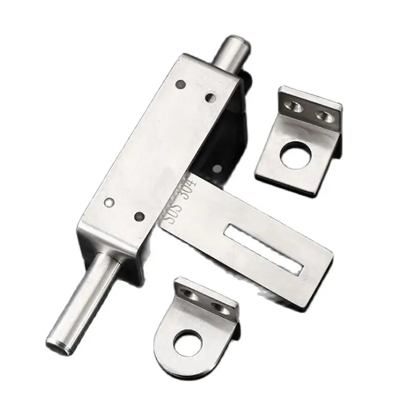 Sliding Bolt Gate Latch, 170mm Thickening Stainless Steel Barrel Bolt with Padlock Hole, Interior Door Latches Brushed Finish