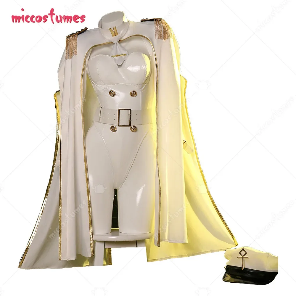 Miccostumes x Mobbunny x Chowbie  Inquisitor Sexy Lingerie Set Officer Cosplay Costume White Bodysuit with Pants Cloak Hat