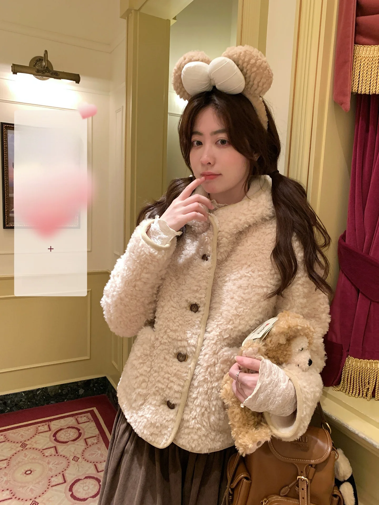 

PtonUmi Warm Cotton Padded Coat Women's Thiened Lamb Fur Hooded Jaet Korean Sle Long Sve Loose Fit Online Exclusive