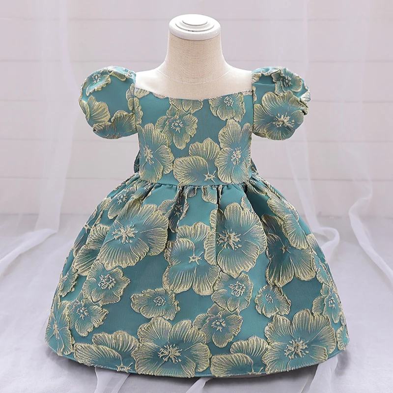 

Pageant Vintage Toddler 1st Birthday Dress For Baby Girl Clothes Baptism Print Princess Dress Girls Dresses Party Ball Gown 0-2Y