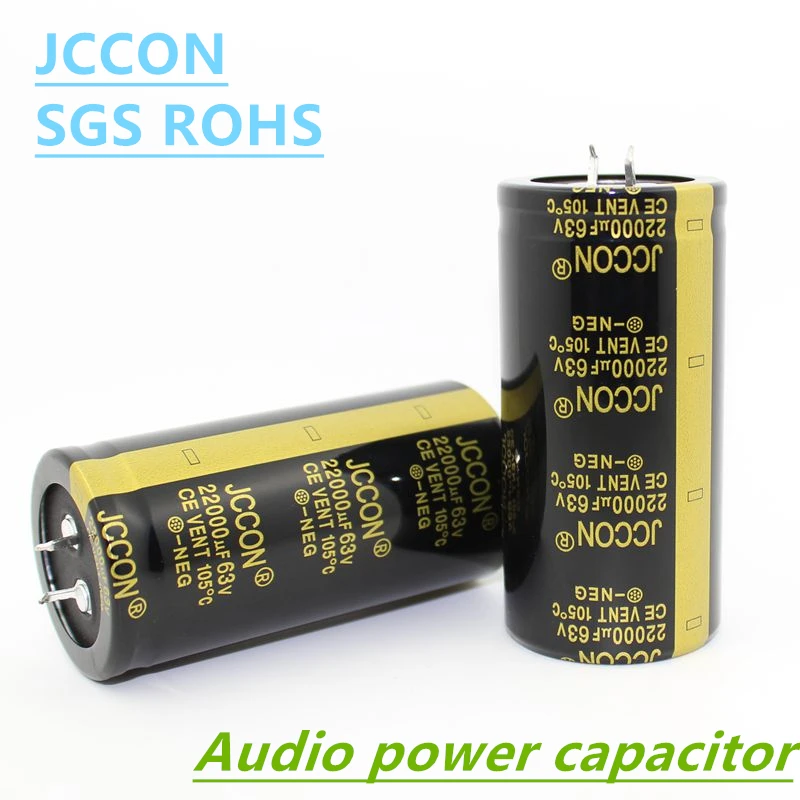 

1Pcs JCCON Audio Electrolytic Capacitor 63V 3300UF 4700UF 6800UF 10000UF 12000UF 15000UF 22000UF Low ESR For Hifi Amplifier