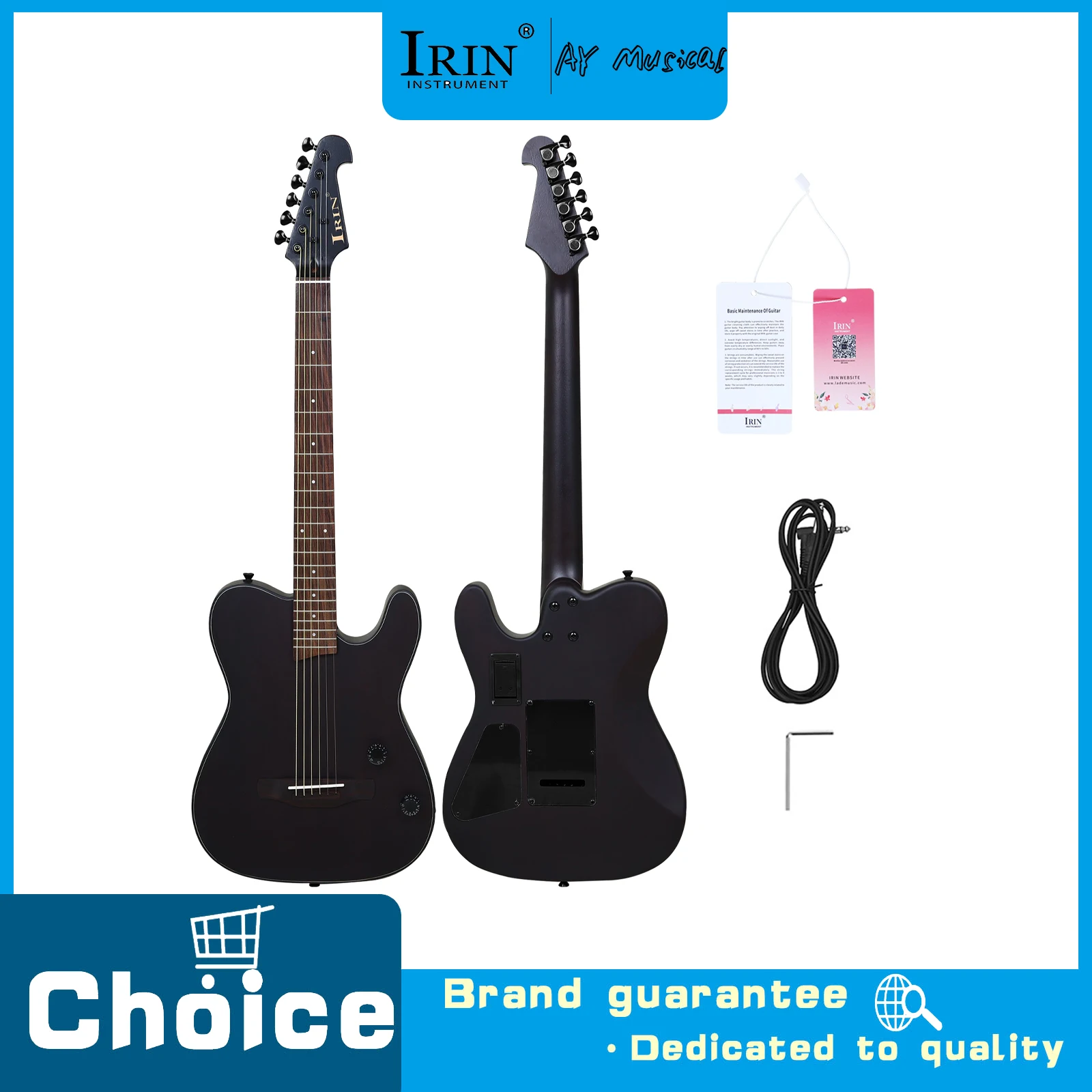 IRIN Electric Guitar Folk Wooden Single Board Guitar Professional Plucked Instruments for Electric Guitar Performing Playing