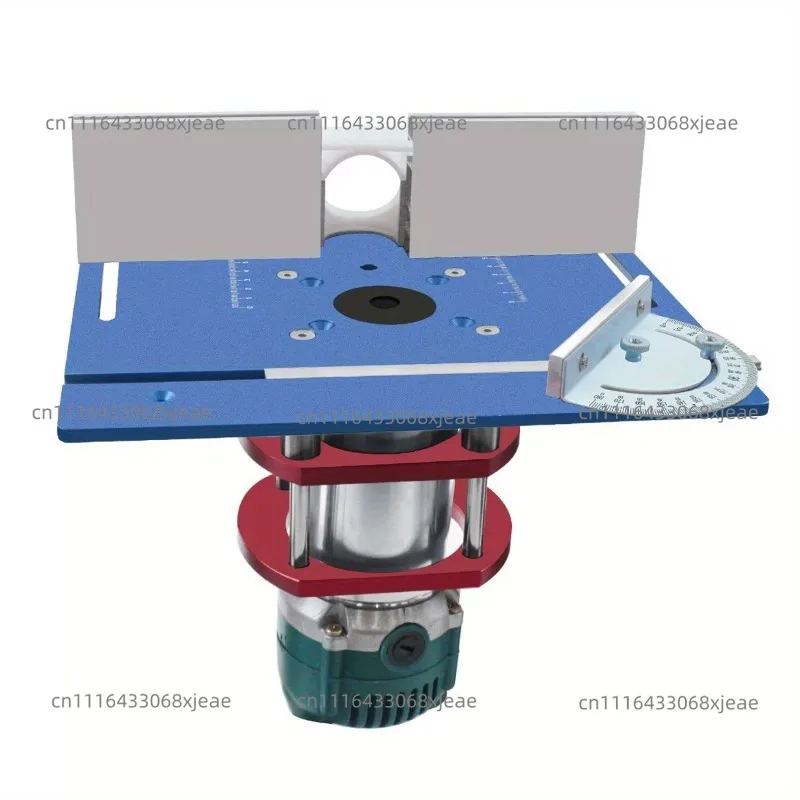 Router Insert Plate Aluminum Adjustable Fence Angle Miter Gauge Woodworking Inverted Workbench for Wood Cutting and Trimming
