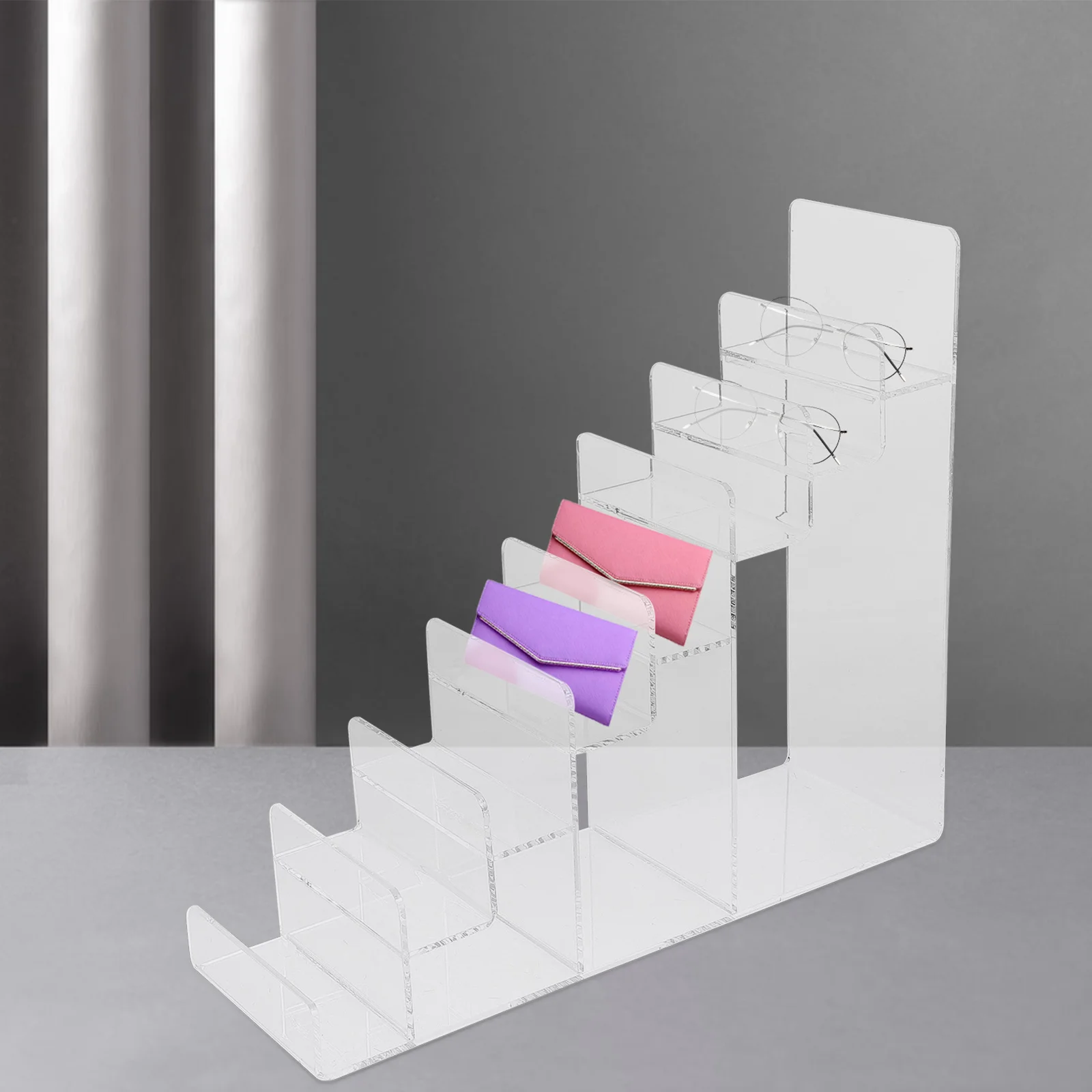 Acrylic Wallet Rack Multi-Tier Display Stand Clear Organizer Storage Desktop Holder Purse Glasses Jewelry Display Rack