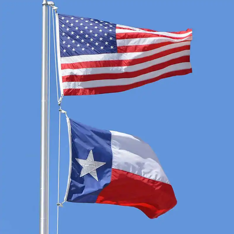

Texas American Flag USA State 3x5 Feet Oxford Nylon Waterproof Durable Brass Grommets Embroidered Lone Star US Flags Banners